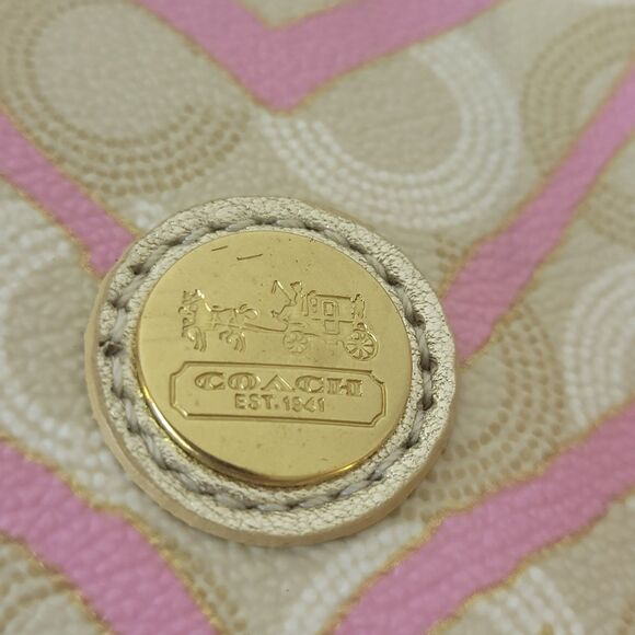 Coach Cosmetic Bag Pouch Pink Zebra Print - Picture 4 of 9